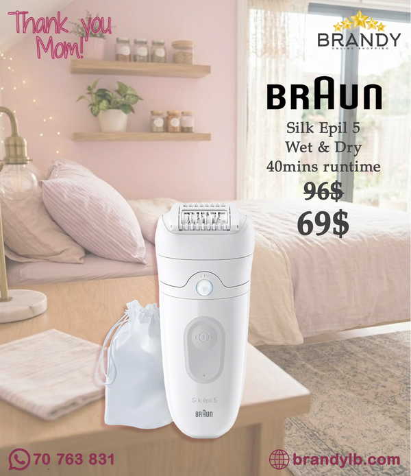 Braun Silk-épil 5 SE5-011 Epilator Wet & Dry 28 MicroGrip Tweezers 40 min