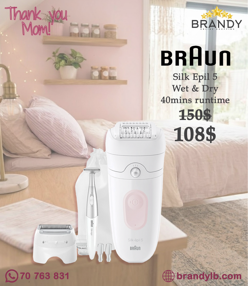 Braun Silk-épil 5 SE5-230 Epilator 28 MicroGrip Wet & Dry Soft Pink