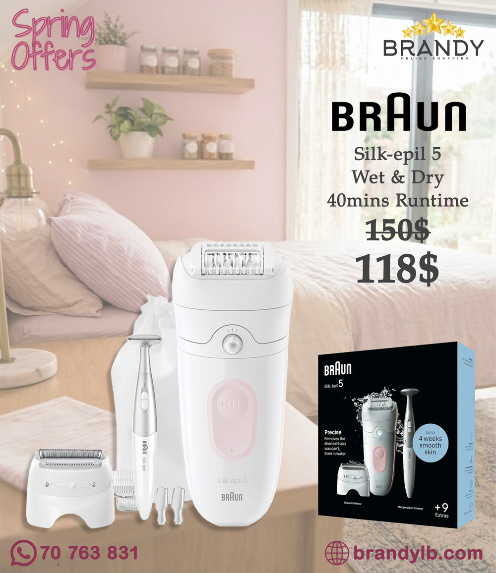 Braun Silk-épil 5 SE5-230 Epilator 28 MicroGrip Wet & Dry Soft Pink