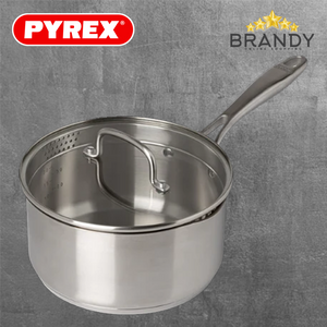 Pyrex Stainless Steel Saucepan with Lid 20 cm SR20APX