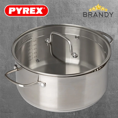 Pyrex Stainless Steel Stewpot with Lid 24 cm SR24AEX