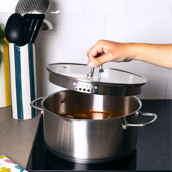 Pyrex Stainless Steel Stewpot with Lid 24 cm SR24AEX