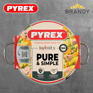 Pyrex Stainless Steel Stewpot with Lid 24 cm SR24AEX