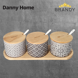 Danny Home Set 3 Seasoning Jars with Spoons T04-24-1