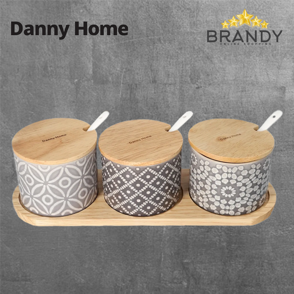 Danny Home Set 3 Seasoning Jars with Spoons T04-24-1