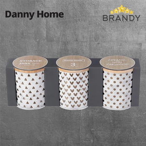 Danny Home Set 3 Porcelain Jars 10x12cm T06-35-1