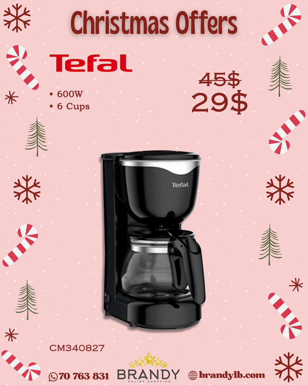 Coffee Maker 6 Cups CM340827 with Permanent Filter