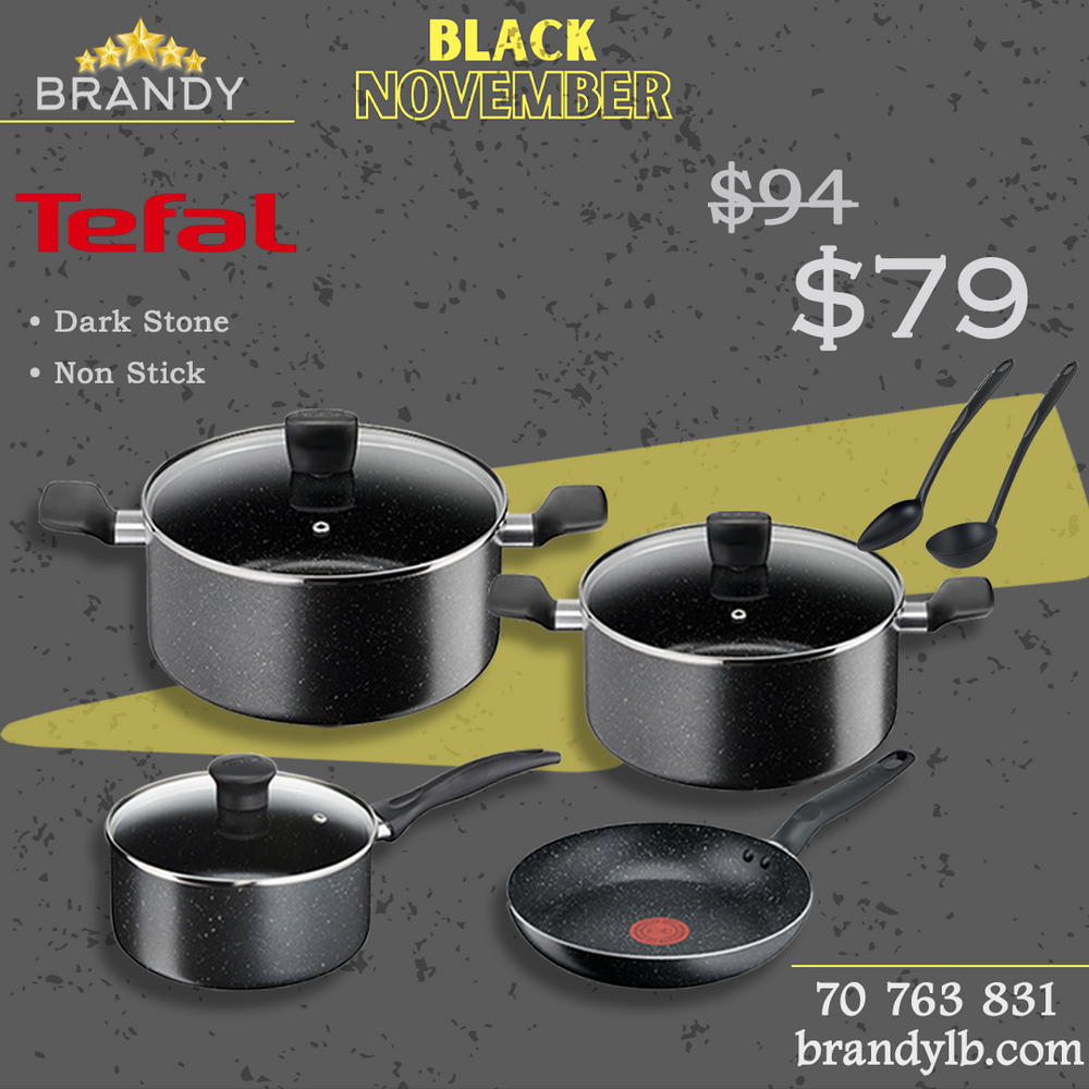 Dark Stone Cookware Set 9pcs Non-Stick Black Marble