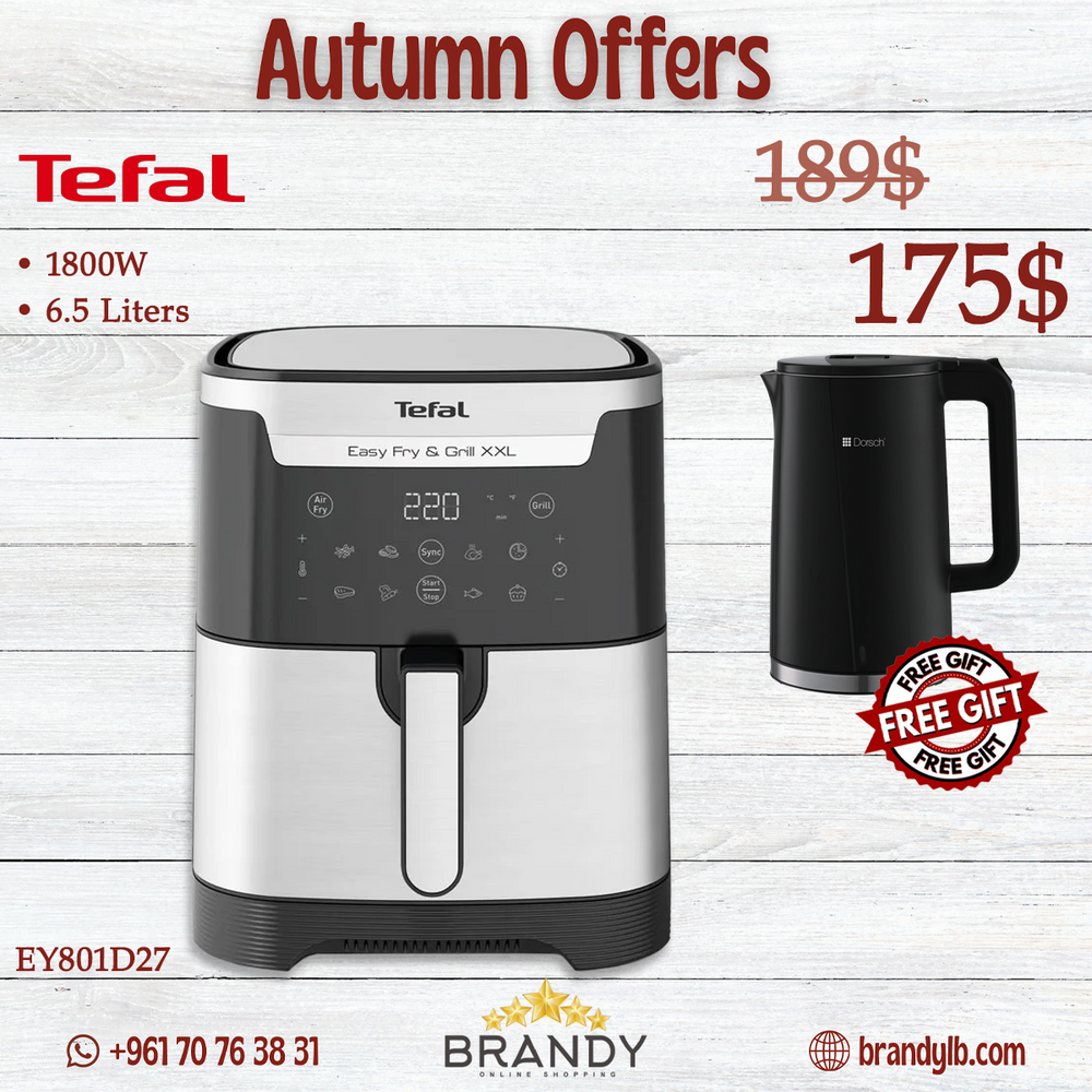 Easy Fry & Grill Digital XXL 6.5L EY801D27 + Gift Dorsch Electric Kettle