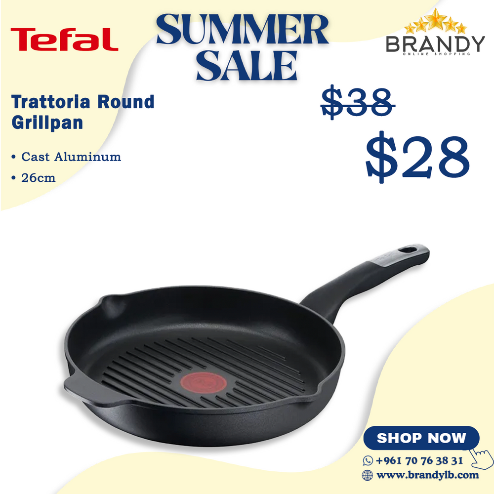 Trattoria Round Grill 26cm Cast Aluminum Non-Stick