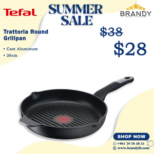Trattoria Round Grill 26cm Cast Aluminum Non-Stick