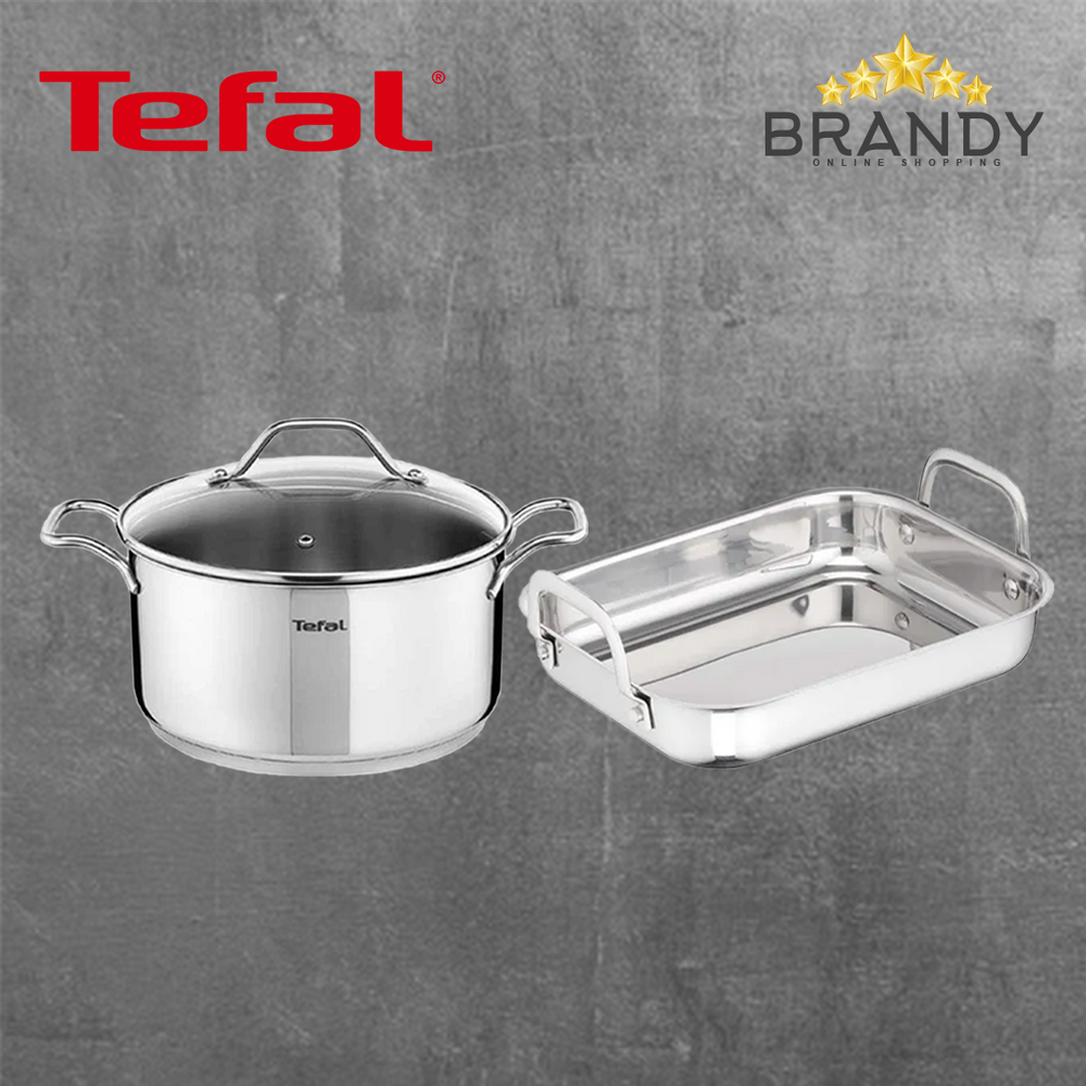 Tefal Stainless Steel Set Pot & Oven Tray