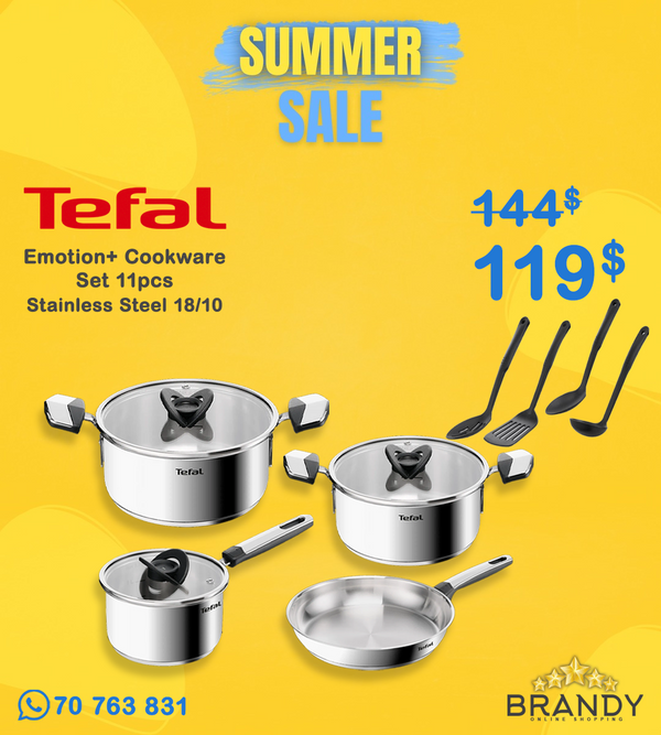 Tefal Emotion+ Stainless Steel Set 11pcs