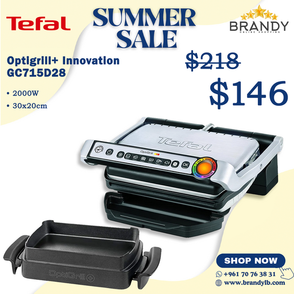 Optigrill + Innovation GC715D28 Electric Grill with Adjustable Temperature