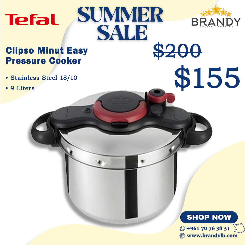 Clipso Minut Easy Pressure Cooker, Stainless Steel, 6-9 Liters