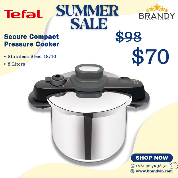 Secure Compact Pressure Cooker 8L