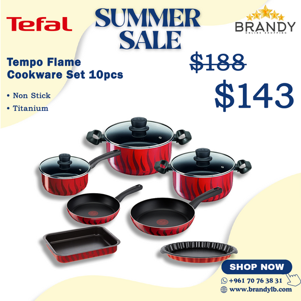 Tempo Flame Set 10pcs Non-Stick Cookware