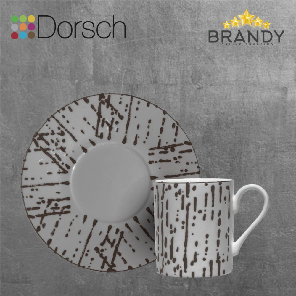 Dorsch Oak Grey Porcelain Coffee Cups Set 6pcs-1