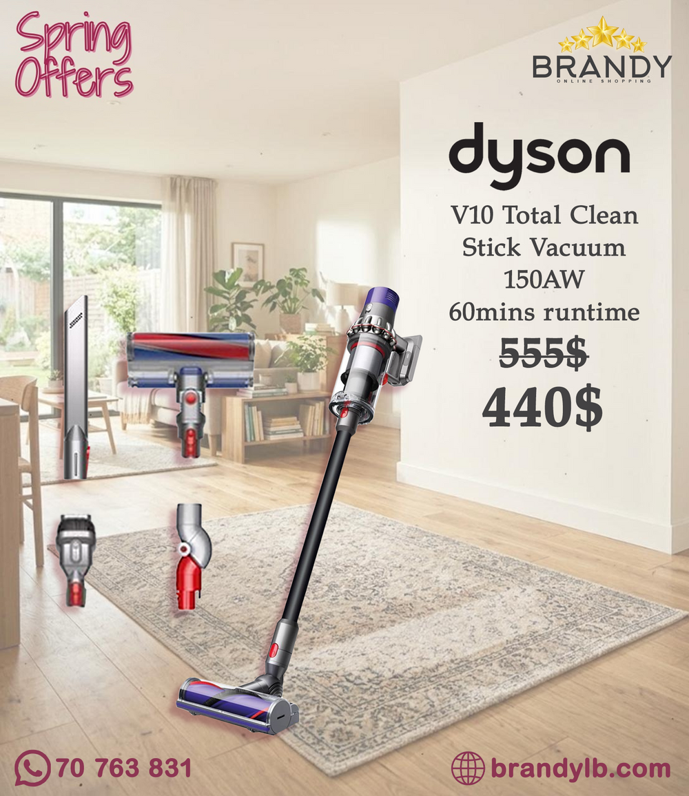 Dyson Cyclone V10 Total Clean Cordless Stick Vacuum Motorbar & Soft Roller