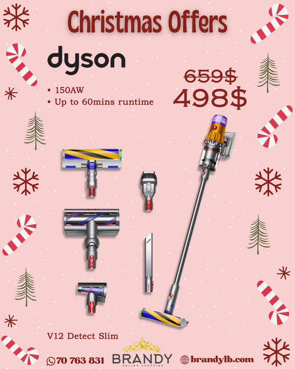 Cordless Stick Vacuum V12 Detect Slim Absolute Silver