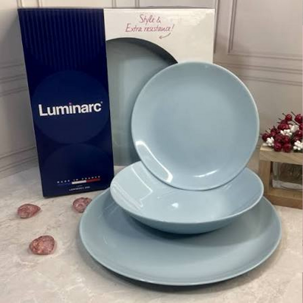 Luminarc Diwali Paradise Blue 18-Piece Opal Glass Dinner Set