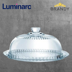 Luminarc V6859 Glass Cake and Cheese Platter with Dome Cover 27 cm-1