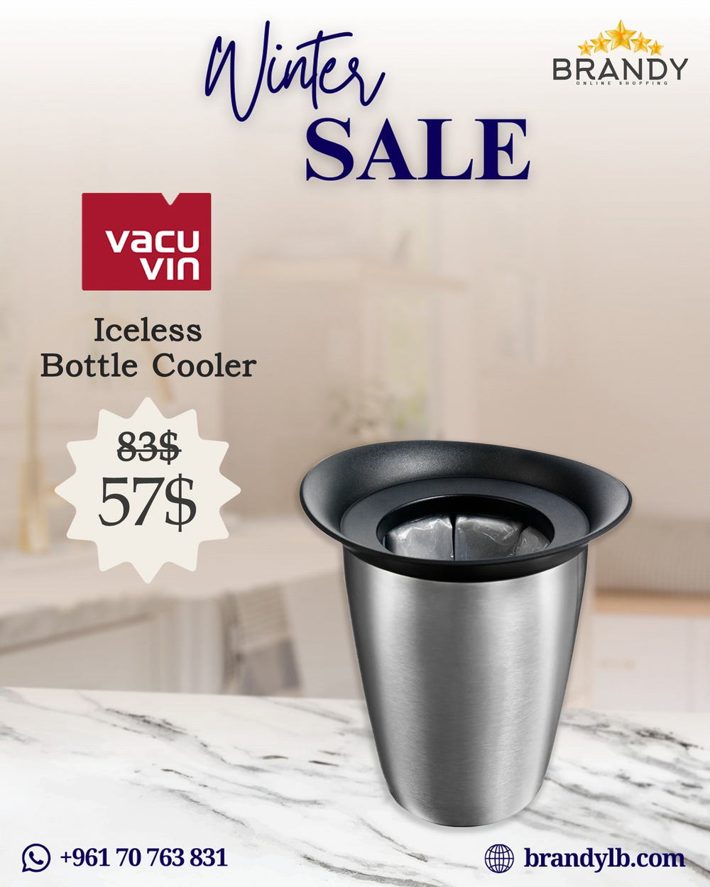 Iceless Champagne Bucket Silver