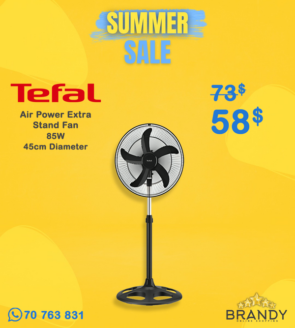 Tefal Air Power Extra VF2820F0 Stand Fan 18 in (45 cm) 85W Black
