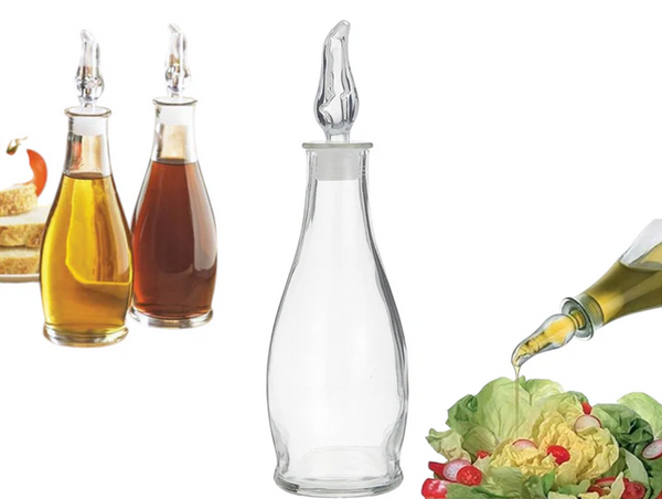 Dosthoff Glass Oil Dispenser 355 ml No-Drip Spout Made in Italy-2