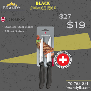Victorinox Steak Knives Set 2pcs with Stainless Steel Blades