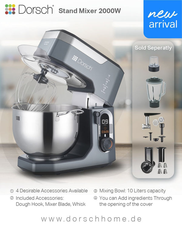 Stand Mixer 10 Liters, 2000W, SM-1000