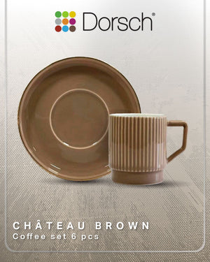 Dorsch Chateau-Brown Coffee Cups Set 6pc Porcelain 90ml-2