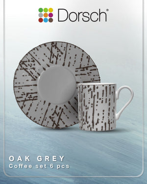 Dorsch Oak Grey Porcelain Coffee Cups Set 6pcs-2