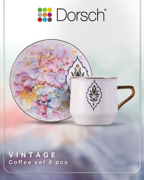 Dorsch Vintage Porcelain Coffee Cups Set 6-Piece-2