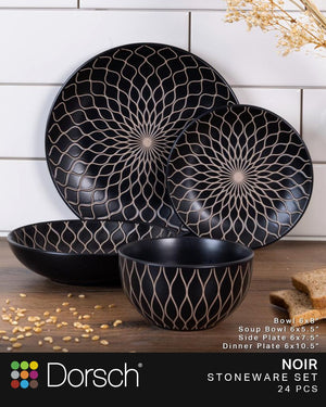 Dorsch Noir Stoneware Dinner Set 24pcs-2