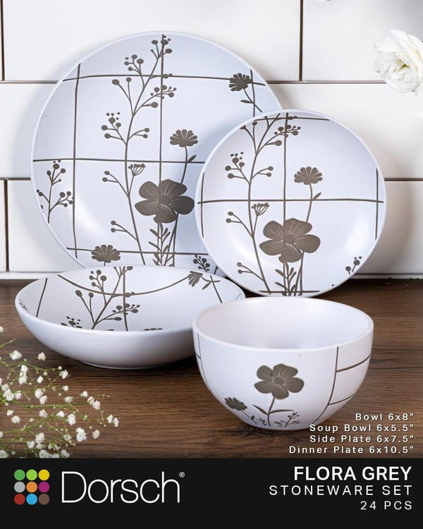 Dorsch Grey Beige Stoneware Dinner Set 24pcs-2