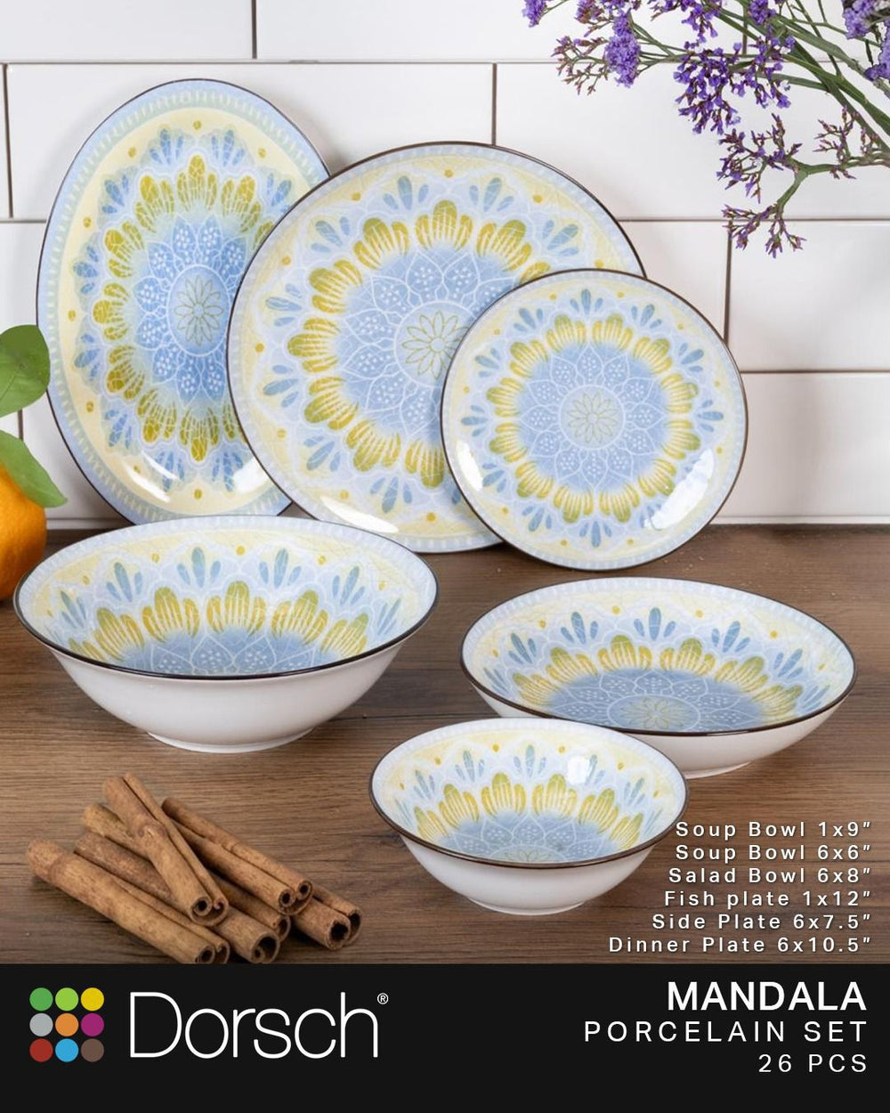 Dorsch Mandala Stoneware Dinner Set 24pcs-1