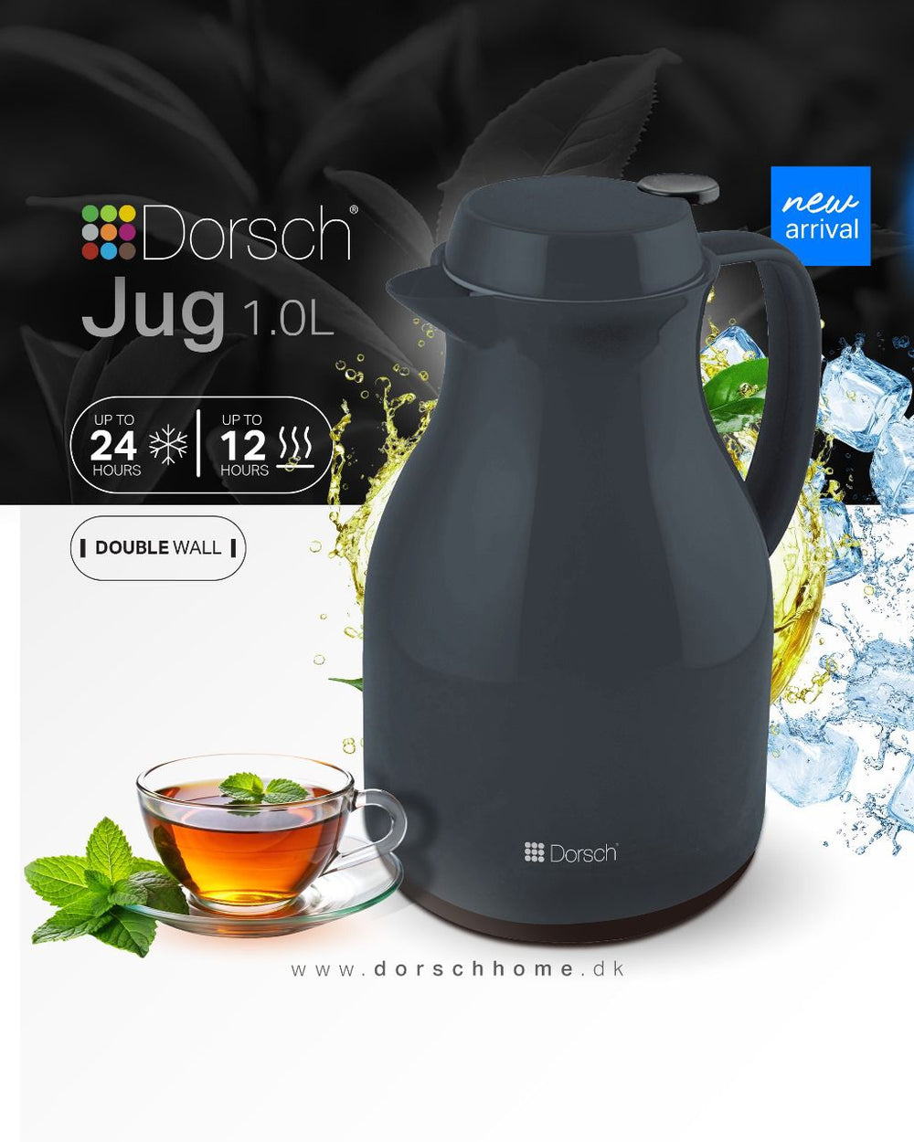 Grey Jug 1L - Double Wall