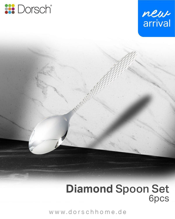Diamond Dinner Spoons Set 6pcs