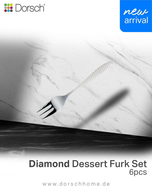 Diamond Dessert Forks Set 6pcs
