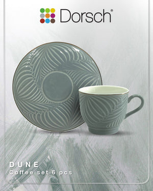 Dorsch Dune Coffee Cups Set 6pcs Porcelain 90ml with Saucers-2