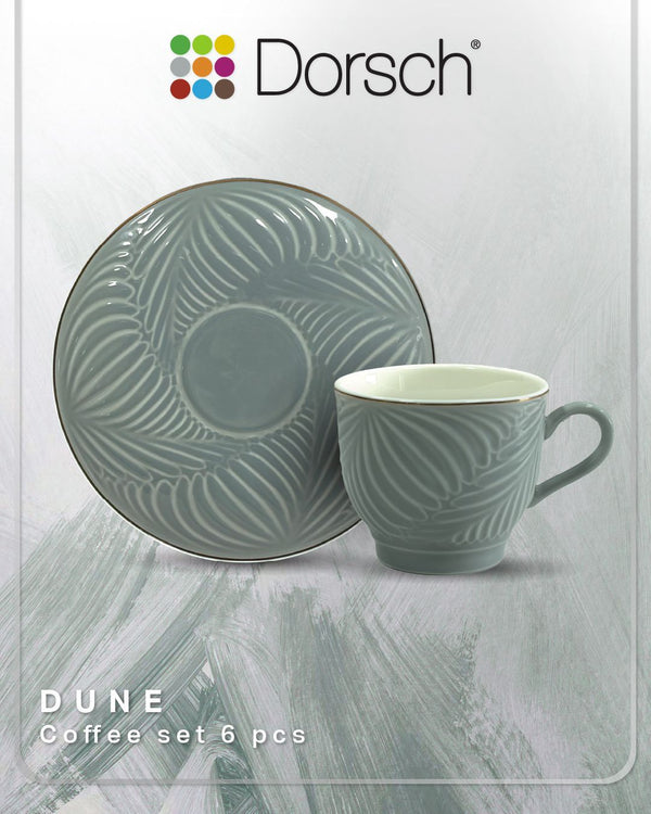 Dorsch Dune Coffee Cups Set 6pcs Porcelain 90ml with Saucers-2