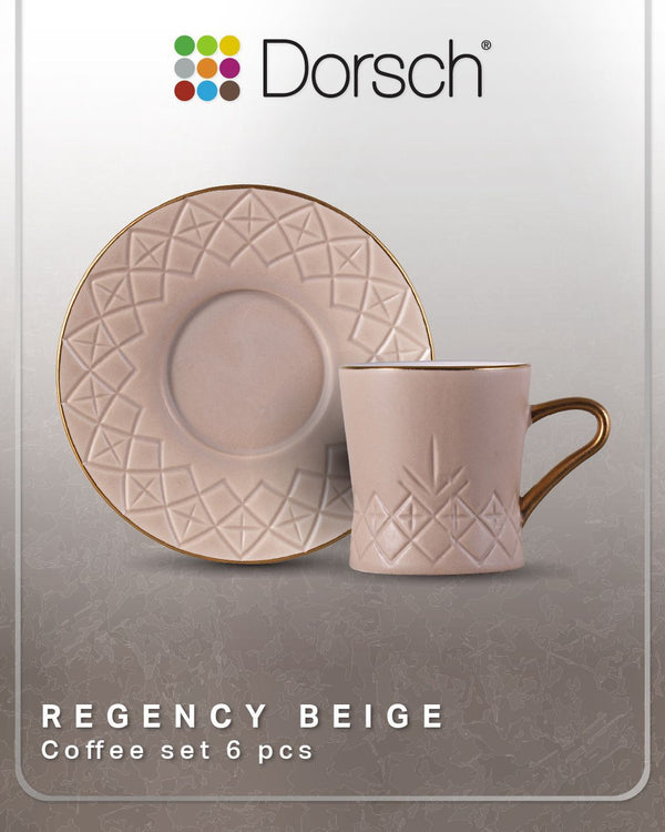 Dorsch Regency Beige Coffee Cups Set 6pcs Porcelain 90ml-2