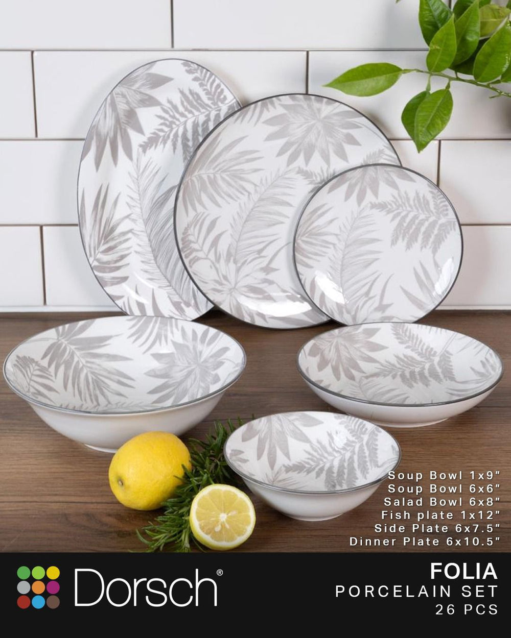 Dorsch Folia Stoneware Dinner Set 24pcs-1