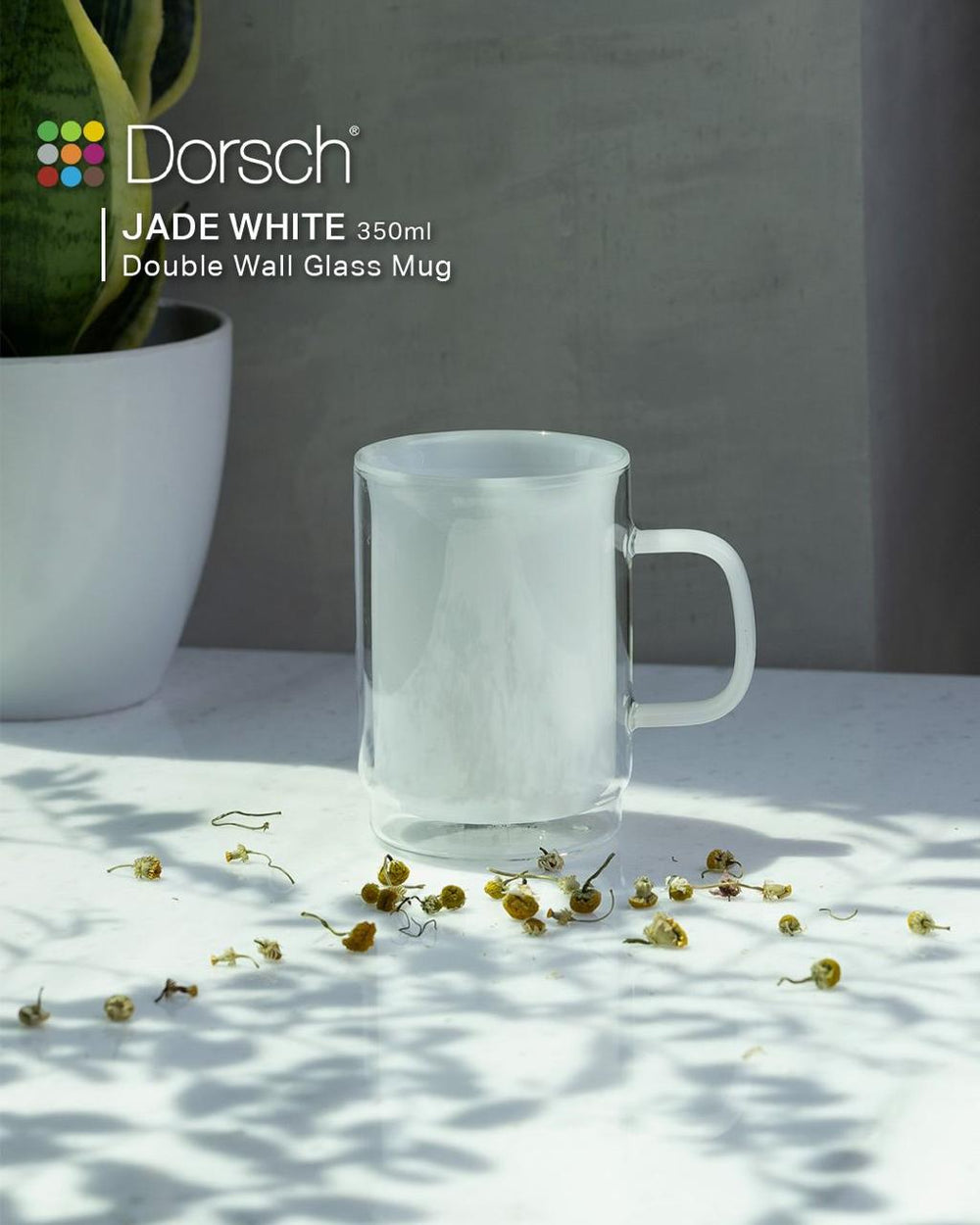 Dorsch Jade White Glass Mug 350ml - Double Glass