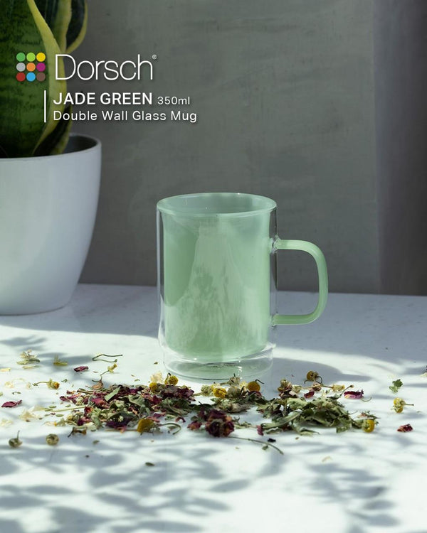 Dorsch Jade Green Glass Mug 350ml - Double Glass