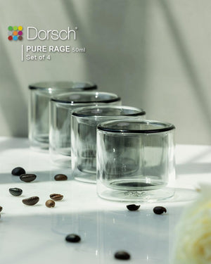 Dorsch Pure Classic Glass Coffee Cup Set 4pcs - 100ml Double Glass