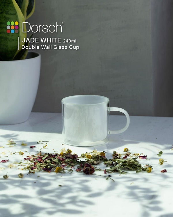 Dorsch Jade White Glass Mug 240ml - Double Glass