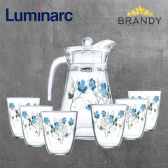Luminarc Quadrille 7-Piece Drink Set 6 High-Ball Glasses & Jug