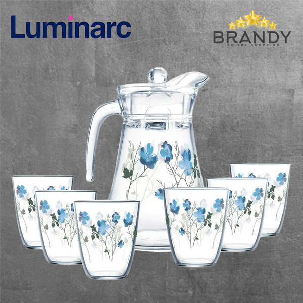 Luminarc Quadrille 7-Piece Drink Set 6 High-Ball Glasses & Jug